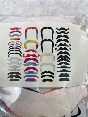 Assorted Mustache Stickers - Multicolor